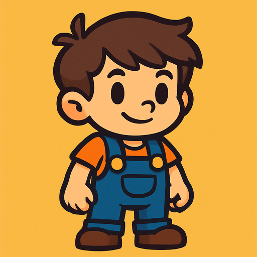 Petit garçon.
In-Game asset.  2d.  High contrast.  No shadows