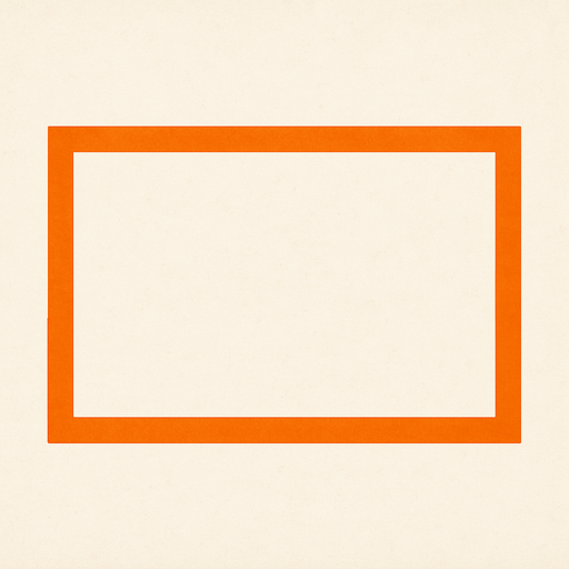 Orange framed rectangle with transparent middle. The rectangle A side is much longer than the B side.