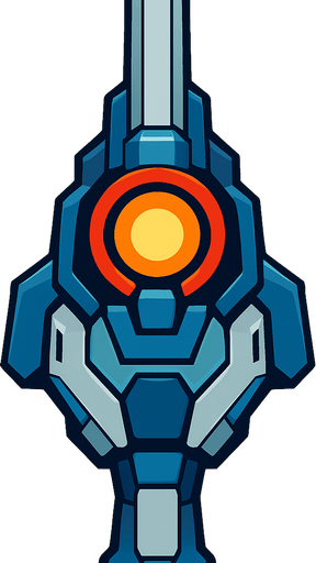 futuristic space cannon gun
 vertical top view.
In-Game asset.  2d.  High contrast.  No shadows