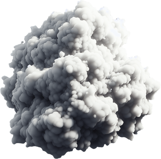 cloud of smoke.
Single Game Texture. In-Game asset. 2d. Blank background. High contrast. No shadows.