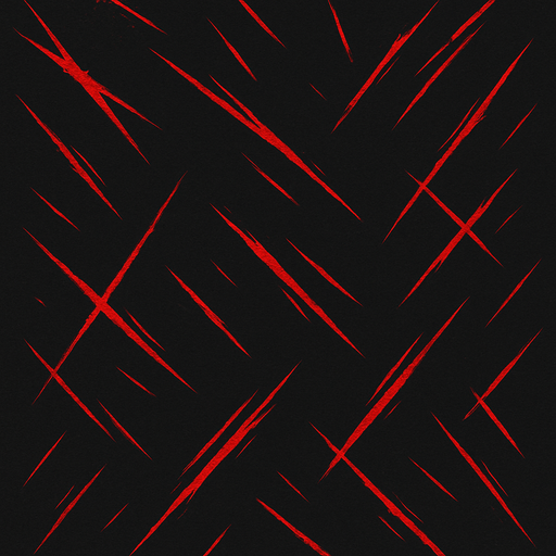 Düz arkaplan ama rengi koyu siyah ve açık kırmızı çizikler sıyrıklar olsun.
In-Game asset.  2d.  High contrast.  No shadows