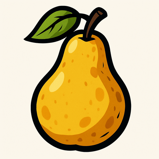 a pear.
In-Game asset.  2d.  High contrast.  No shadows