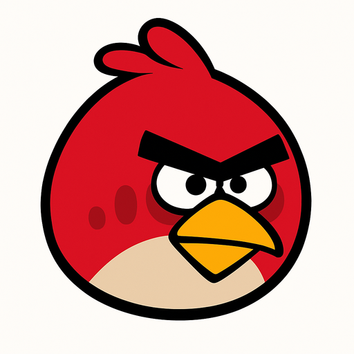 Angry birds logo.
In-Game asset.  2d.  High contrast.  No shadows