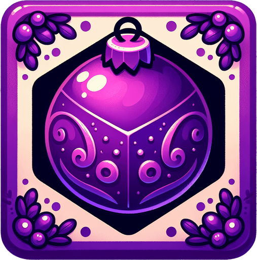 Perfectly square purple Christmas decoration. Cartoon. Cute art style
