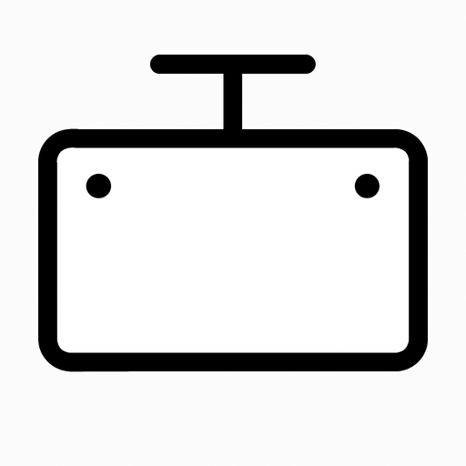 a white sign, flat design.
In-Game asset.  2d.  High contrast.  No shadows