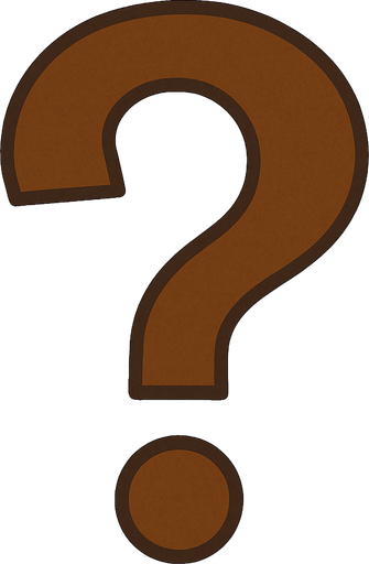 Question mark professor Layton game style.
In-Game asset.  2d.  High contrast.  No shadows