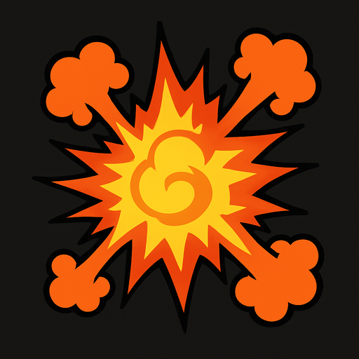 Explosion.
In-Game asset.  2d.  High contrast.  No shadows