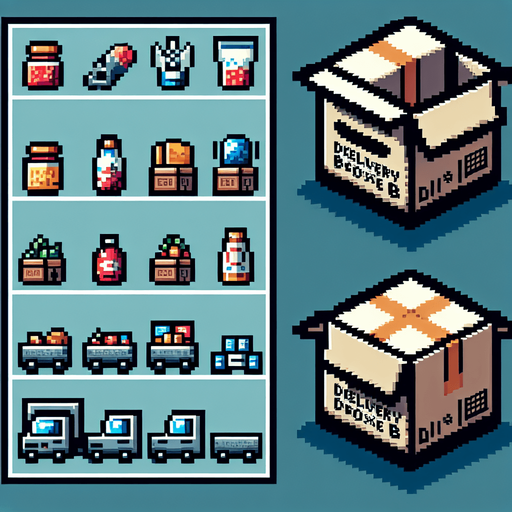 2 Delivery box : open and closed.
Retro gaming style. Sprite sheet 1x2. High Definition