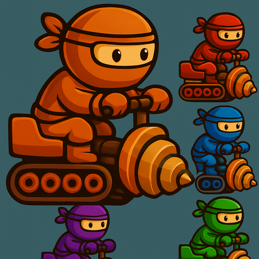 Same ninja character, with pack of all colors