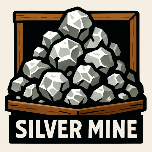 Silver madeni.
In-Game asset.  2d.  High contrast.  No shadows
