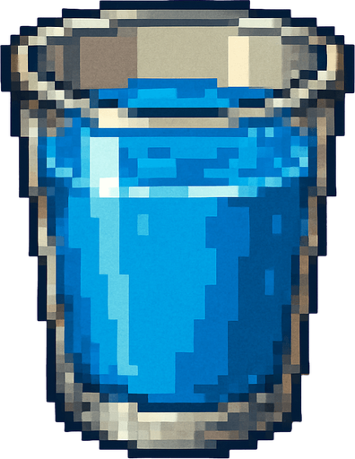 un vaso con agua estilo pixel art metal slug.
In-Game asset.  2d.  High contrast.  No shadows
