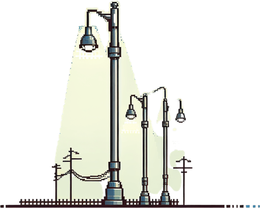 lateral view of a modern street lamp post.
video game sprite
