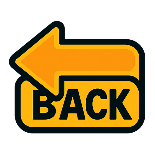 Back button.
In-Game asset.  2d.  High contrast.  No shadows