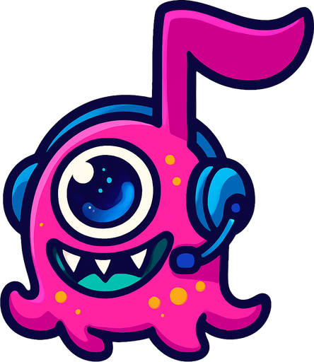 MÜZİK NOTASI ŞEKLİNDE BİR UZAYLI CANAVAR ÇİZ AMA BU KARAKTER PLAYER VE İSMİ COSMOS ONA GÖRE TASARLA. AYAKSIZ. dONT WRİTE TEXT İN TO İMAGE. NO BLACK
In-Game asset.  2d.  High contrast.  No shadows