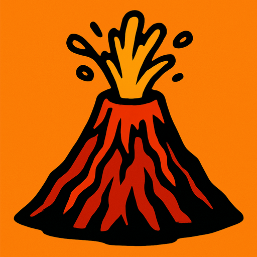 volcan.
In-Game asset.  2d.  High contrast.  No shadows