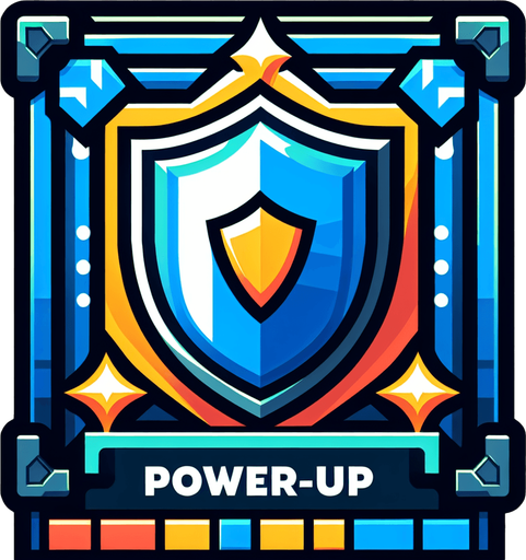 a shield power up.
Single Game Texture.  In-Game asset.  2d.  Blank background.  High contrast.  No shadows