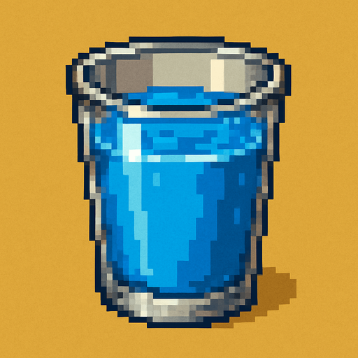 un vaso con agua estilo pixel art metal slug.
In-Game asset.  2d.  High contrast.  No shadows