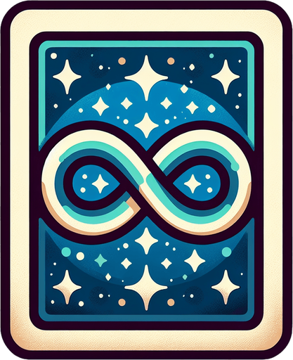 Cardback with the Symbol ♾️ on it.
Single Game Texture. In-Game asset. 2d. High contrast. No shadows.