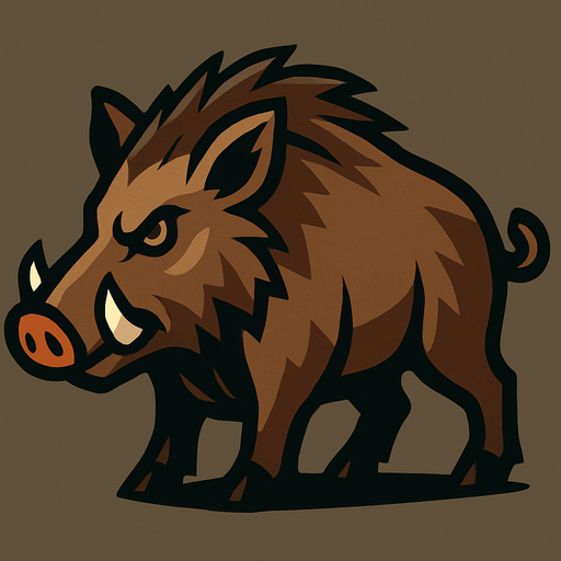 Wild Boar.
In-Game asset.  2d.  High contrast.  No shadows