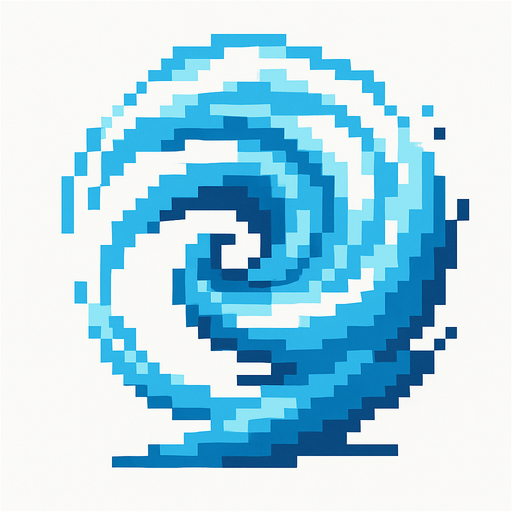 bola de viento de pixeles.
In-Game asset.  2d.  High contrast.  No shadows