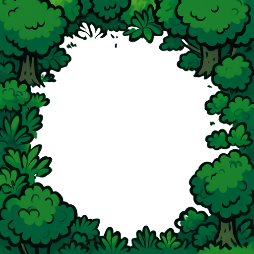 add a grass background, empty middle, grass and trees around.
In-Game asset.  2d.  High contrast.  No shadows