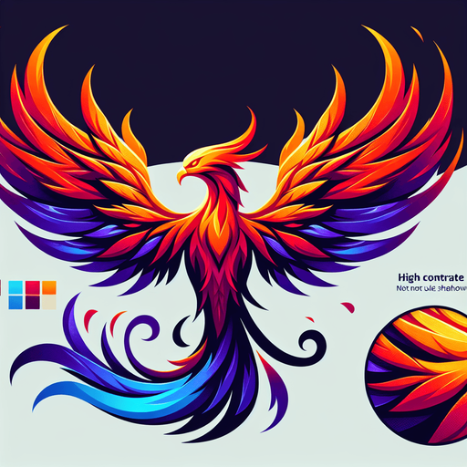 A fiery Phoenix with wings outspread..
Single Game Texture. In-Game asset. 2d. Blank background. High contrast. No shadows.