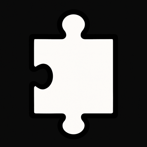 While puzzle piece.
In-Game asset.  2d.  High contrast.  No shadows