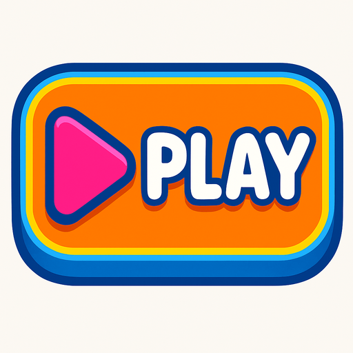 a fun play button that says play on it super modern and kid friendly.
In-Game asset.  2d.  High contrast.  No shadows