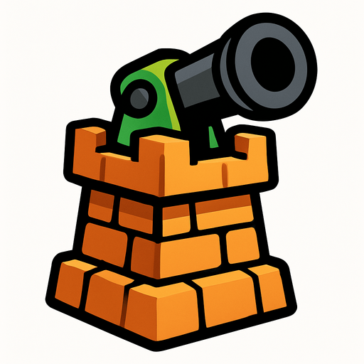 a tower of a tower defence.
In-Game asset.  2d.  High contrast.  No shadows