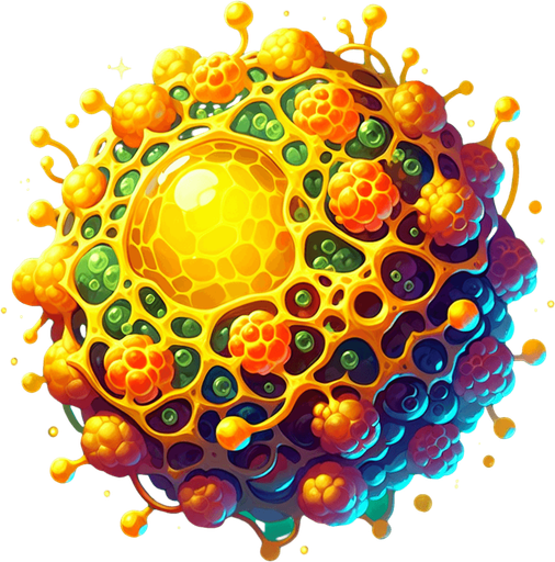 cellula gialla.
Single Game Texture. In-Game asset. 2d. Blank background. High contrast. No shadows.