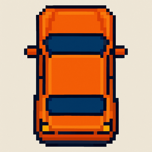 pixel art car top view
In-Game asset.  2d.  High contrast.  No shadows