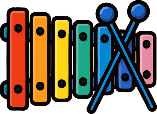 xylophone.
In-Game asset.  2d.  High contrast.  No shadows