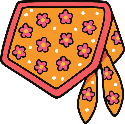 cute design scarf top view..
In-Game asset.  2d.  High contrast.  No shadows