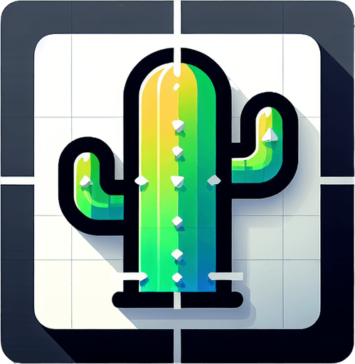 Cactee.
Single Game Texture.  In-Game asset.  2d.  Blank background.  High contrast.  No shadows