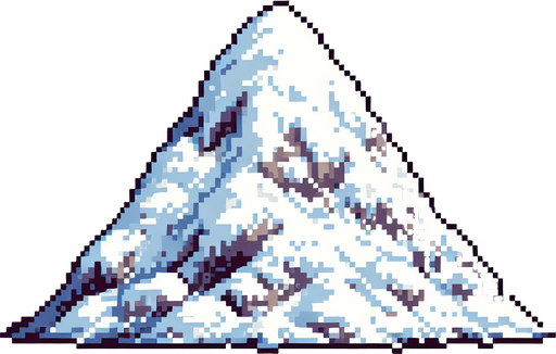 pixel art of a mound of snow.
Single Game Texture. In-Game asset. 2d. Blank background. High contrast. No shadows.