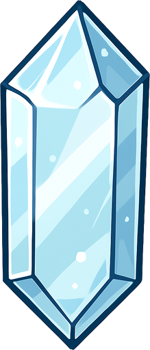 cristal transparente.
In-Game asset.  2d.  High contrast.  No shadows