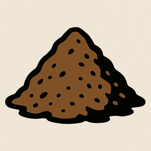 Pile of dirt.
In-Game asset.  2d.  High contrast.  No shadows. Very simple