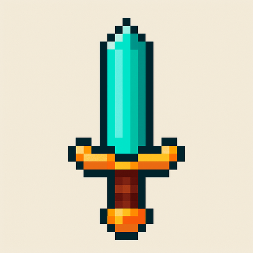 Espada pixel.
In-Game asset.  2d.  High contrast.  No shadows