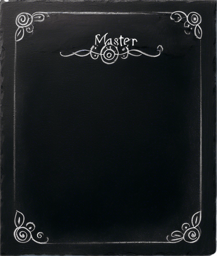 Word "MASTER POTION" in chalk
