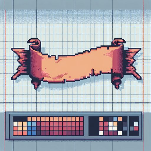 A banner to show a message, pixel art.
Single Game Texture. In-Game asset. 2d. Blank background. High contrast. No shadows.