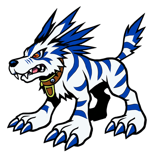 Garurumon.
In-Game asset.  2d.  High contrast.  No shadows