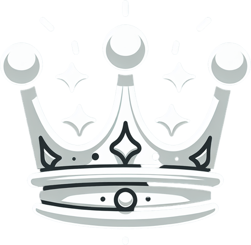 White crown.
Single Game Texture.  In-Game asset.  2d.  Blank background.  High contrast.  No shadows