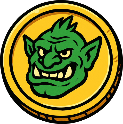 Troll coin.
In-Game asset.  2d.  High contrast.  No shadows