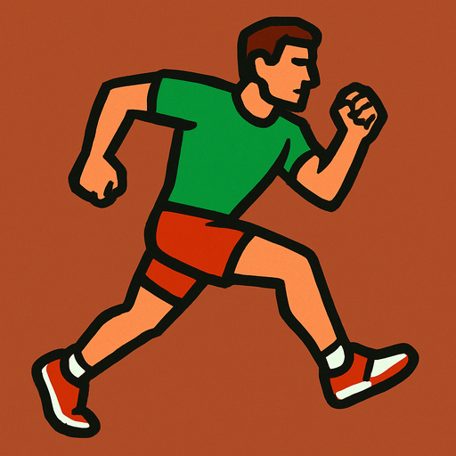 runner with a green shirt.
In-Game asset.  2d.  High contrast.  No shadows
