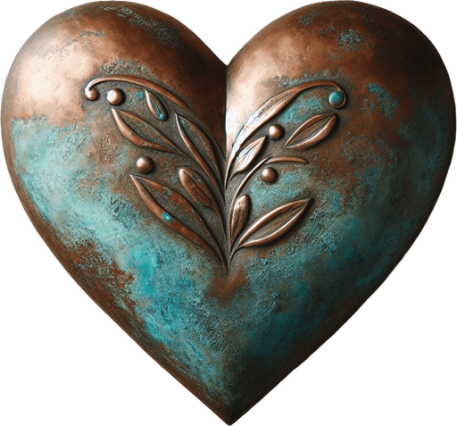 a big used copper heart