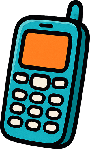 Un teléfono.
In-Game asset.  2d.  High contrast.  No shadows