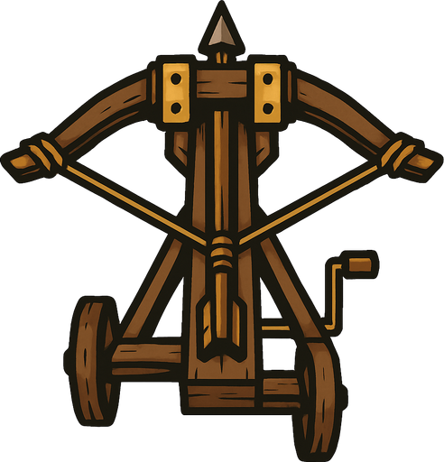 vertical top down balista medieval.
In-Game asset.  2d.  High contrast.  No shadows