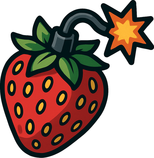 Çilek şeklinde bomba.
In-Game asset.  2d.  High contrast.  No shadows