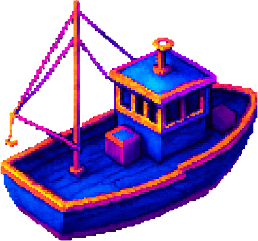 3/4 top down view of this boat.