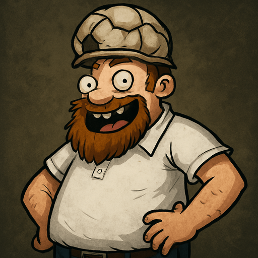 Crazy Dave del juego plantas vs zombies con cara alegre y con una pelota desinflada en la cabeza.
In-Game asset.  2d.  High contrast